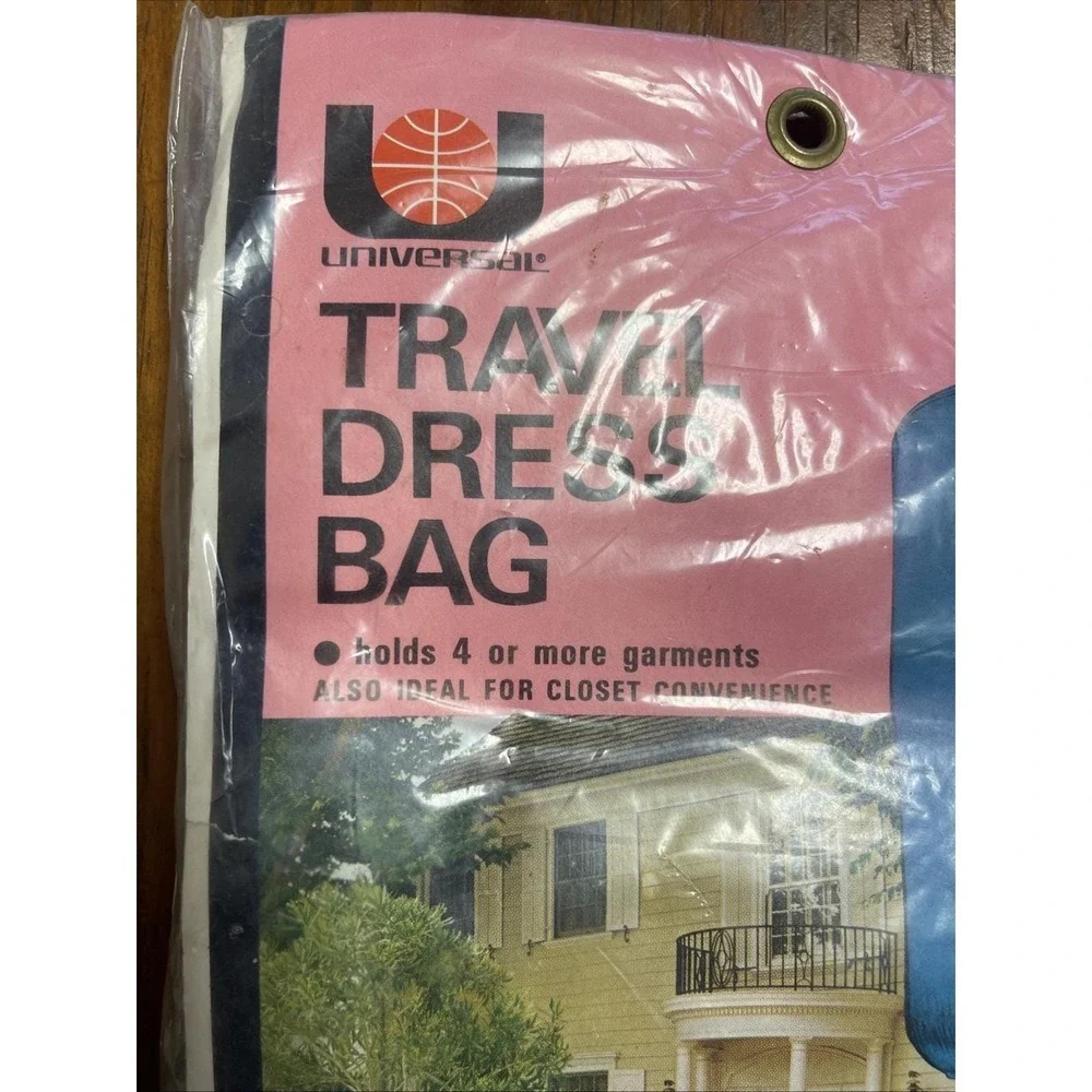 NOS VTG 1970 Ladies Dress Travel Bag Blue Vinyl 4 Dresses. No 1413 52x21.5x4 MCM